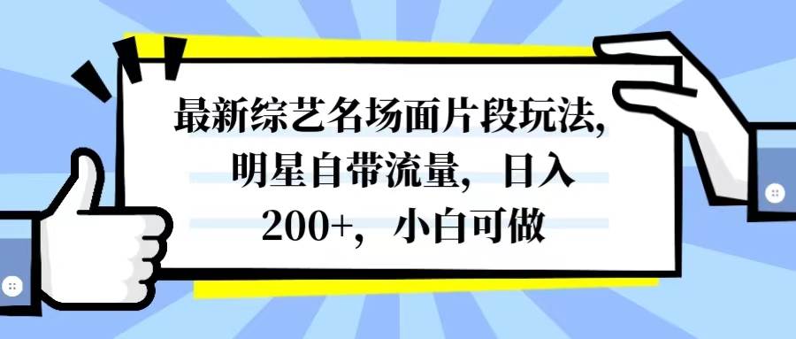（8114期）最新综艺名场面片段玩法，明星自带流量，日入200+，小白可做-赛德副业库