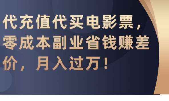 代充值代买电影票，零成本副业省钱赚差价，月入过万【揭秘】-赛德副业库