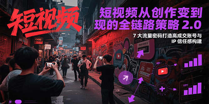 短视频从创作到变现的全链路策略2.0,7大流量密码构建IP信任感打造高成交账号-赛德副业库