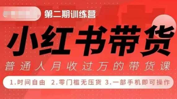 小Red书带货42天训练营 2.0版，宝妈+自由职+上班族+大学生，提高副业收入的大红利项目-赛德副业库