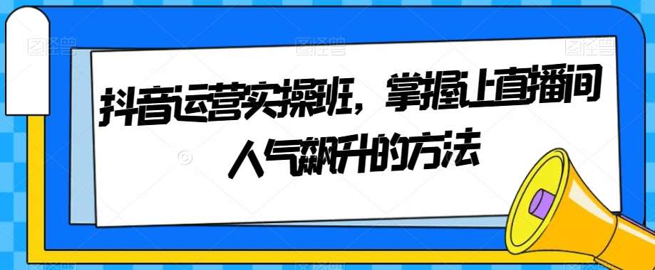 抖音运营实操班，掌握让直播间人气飙升的方法-赛德副业库