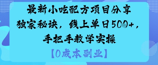 最新小吃配方项目分享独家秘诀，线上单日5张，手把手教学实操-赛德副业库