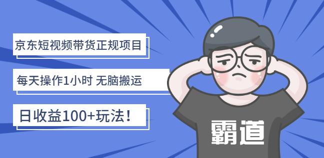 京东短视频带货正规项目:每天操作1小时无脑搬运日收益100+玩法!-赛德副业库