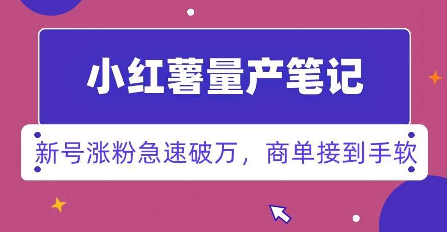 小红书量产笔记,一分种一条笔记,新号涨粉急速破万,新黑马赛道,商单接到手软【揭秘】-赛德副业库