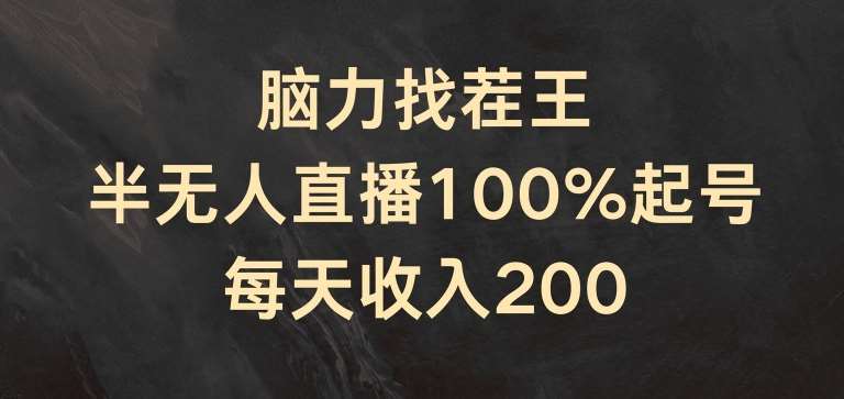 脑力找茬王,半无人直播100%起号,每天收入200+【揭秘】-赛德副业库