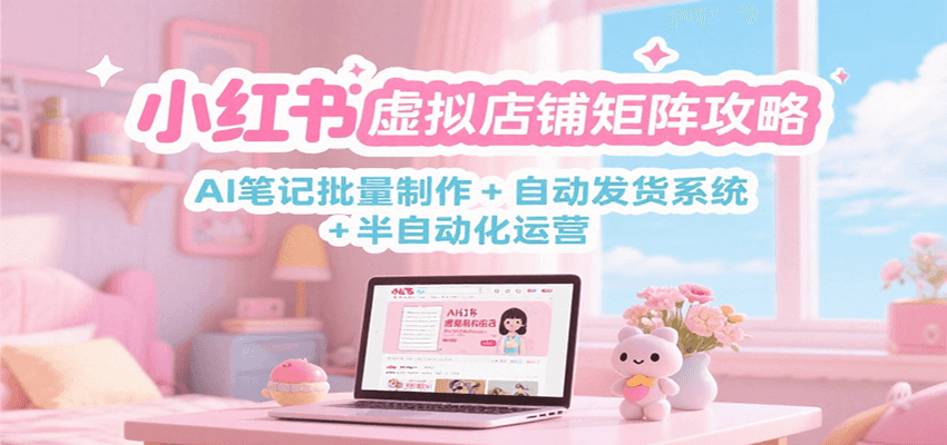 小红书虚拟店铺矩阵攻略:AI笔记批量制作 + 自动发货系统 + 半自动化运营-赛德副业库