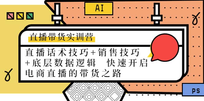 直播带货实训营:话术技巧+销售技巧+底层数据逻辑 快速开启直播带货之路-赛德副业库