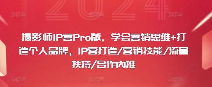 摄影师IP营Pro版，学会营销思维+打造个人品牌，IP营打造/营销技能/流量扶持/合作内推-赛德副业库