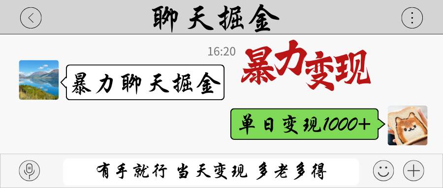 暴力聊天掘金 有手就行当天变现 多劳多得 单日变现1000+-赛德副业库