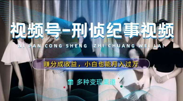 利用刑侦纪实视频，赚视频号分成计划收益，操作简单，新手小白轻松月入过万【揭秘】-赛德副业库