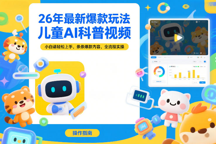 26年最新爆款玩法，儿童AI科普视频，小白请轻松上手，条条爆款内容，全流程实操-赛德副业库