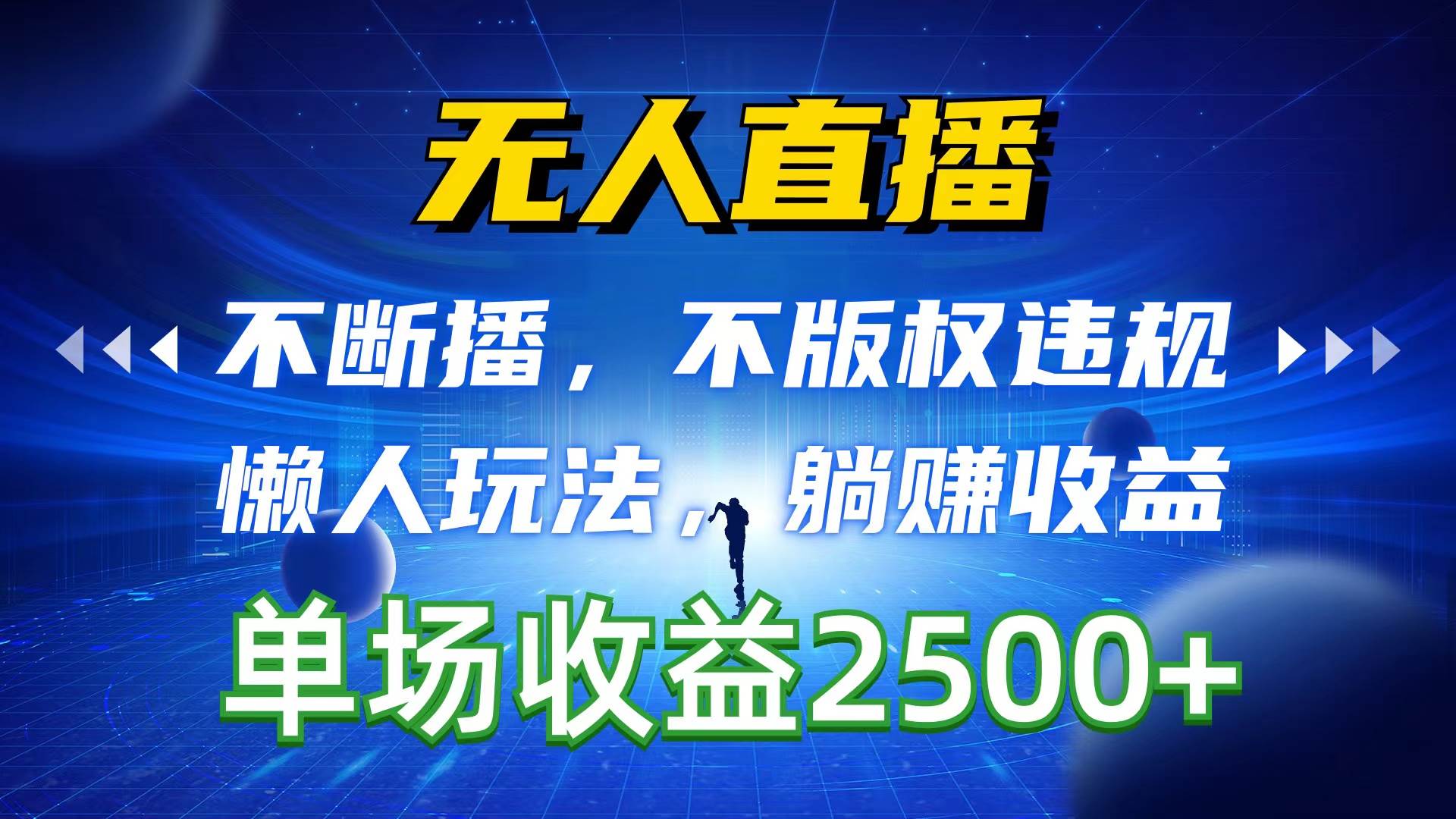 （10312期）无人直播，不断播，不版权违规，懒人玩法，躺赚收益，一场直播收益2500+-赛德副业库