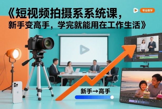短视频拍摄系统课，新手变高手，学完就能用在工作生活-赛德副业库