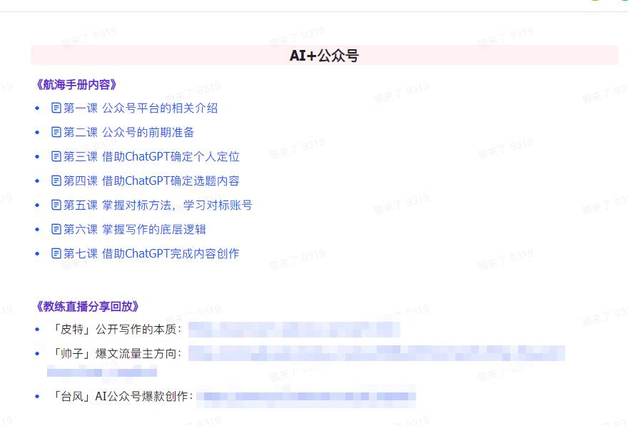 图片[4]-AI破局手册+教练分享合集：AI提示词/AI+小红书 /AI+公众号/AI+绘画/AI编程-赛德副业库