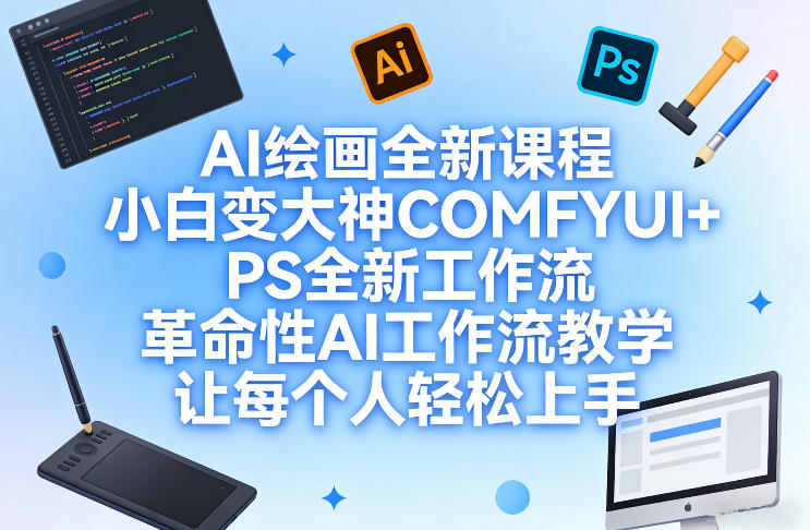 AI绘画全新课程，小白变大神COMFYUI+PS全新工作流，革命性AI工作流教学，让每个人轻松上手-赛德副业库