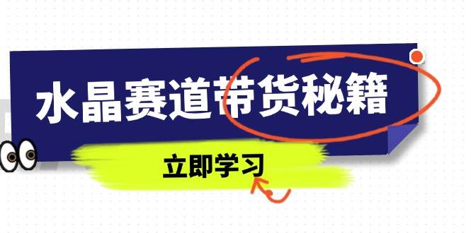 (14406期)水晶赛道带货秘籍,国学结合、短视频起号、拍摄技巧、直播话术等内容-赛德副业库
