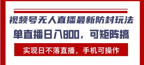 （13377期）视频号无人直播最新防封玩法，实现日不落直播，手机可操作，单直播日入…-赛德副业库