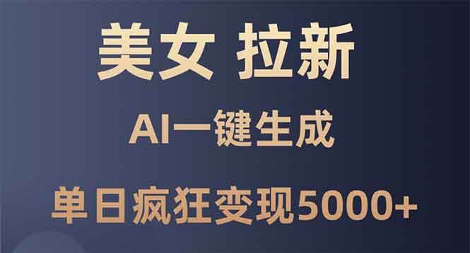 (13866期)美女暴力拉新,通过AI一键生成,单日疯狂变现5000+,纯小白一学就会!-赛德副业库