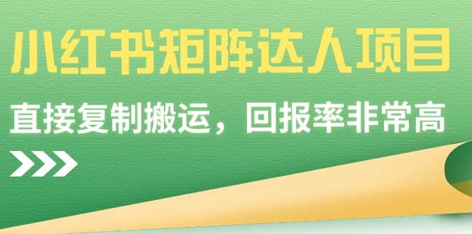 (9019期)小红书矩阵达人项目,直接复制搬运,回报率非常高-赛德副业库