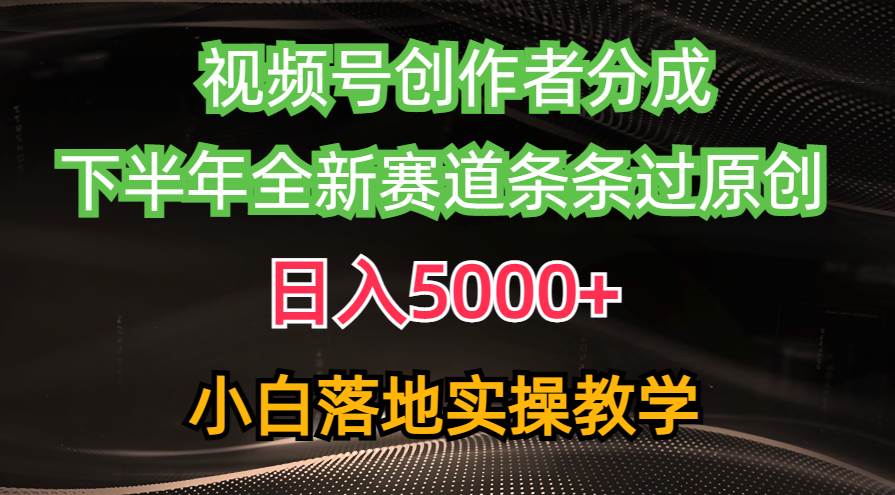 （10294期）视频号创作者分成最新玩法，日入5000+  下半年全新赛道条条过原创，小…-赛德副业库