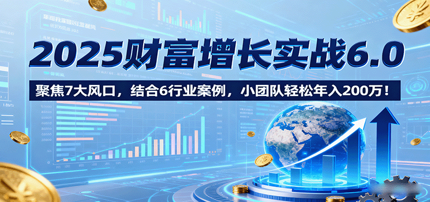 2025财富增长实战6.0,聚焦7大风口,结合6行业案例,小团队轻松年入200万!-赛德副业库