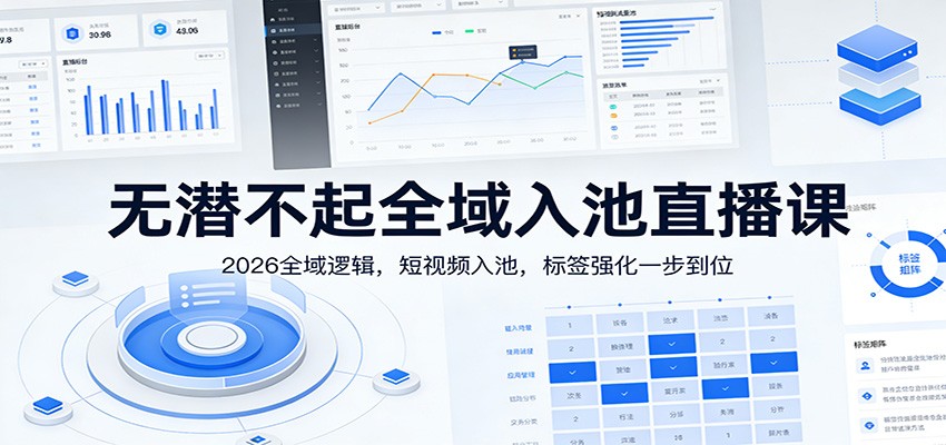 无潜不起全域入池直播课：2026全域逻辑，短视频入池，标签强化一步到位-赛德副业库