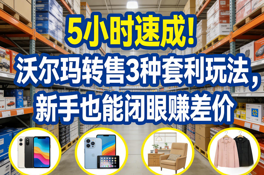 5小时速成！沃尔玛转售3种套利玩法，新手也能闭眼賺差价-赛德副业库