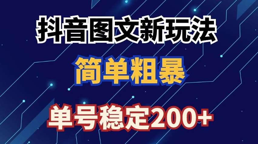 抖音图文流量变现，抖音图文新玩法，日入200+【揭秘】-赛德副业库