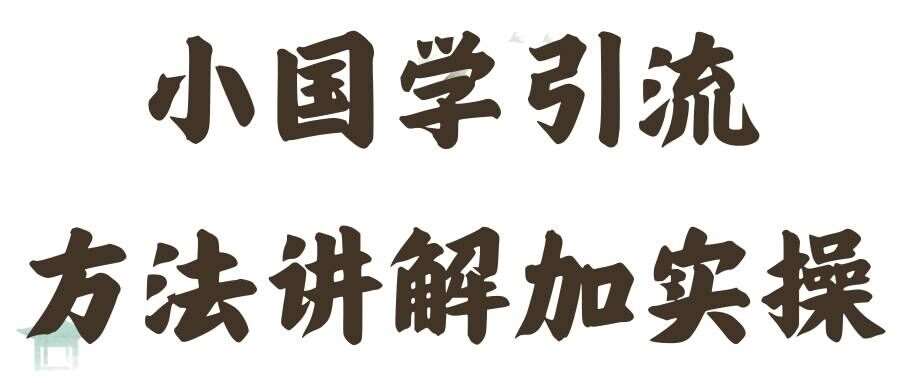 国学引流方法实操教学，日加50个精准粉【揭秘】-赛德副业库