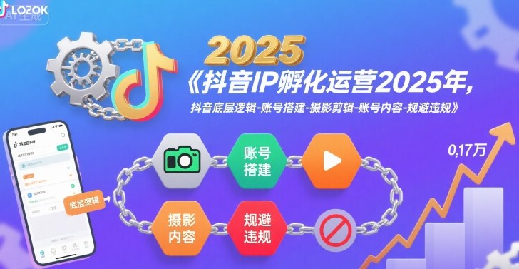 抖音IP孵化运营2025年，抖音底层逻辑-账号搭建-摄影剪辑-账号内容-规避违规-赛德副业库