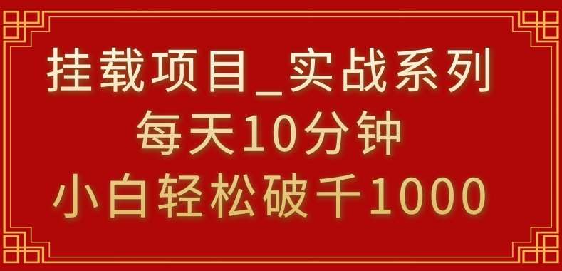 挂载项目，小白轻松破1000，每天10分钟，实战系列保姆级教程【揭秘】-赛德副业库