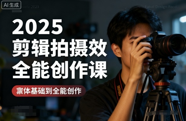 2025剪辑拍摄特效全能创作课，零基础到全能创作-赛德副业库