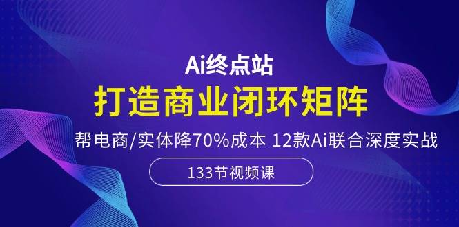 （10428期）Ai终点站，打造商业闭环矩阵，帮电商/实体降70%成本，12款Ai联合深度实战-赛德副业库