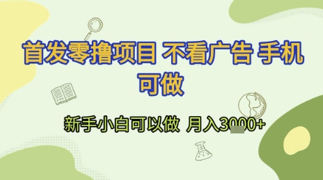 首发零撸项目 不看广告 手机可做 新手小白可以做  月入3k+【揭秘】-赛德副业库
