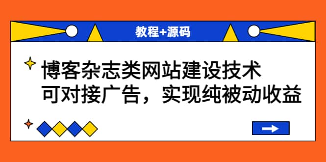 博客杂志类网站建设技术，可对接广告，实现纯被动收益（教程+源码）-赛德副业库