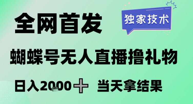 2026最新蝴蝶号无人直播掘金，独家技术，全网首发小白做了一个月收益3W，长期稳定可做【揭秘】-赛德副业库
