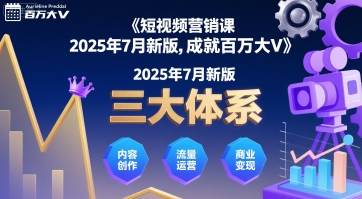 短视频营销课2025年7月新版，三大体系成就百万大V-赛德副业库