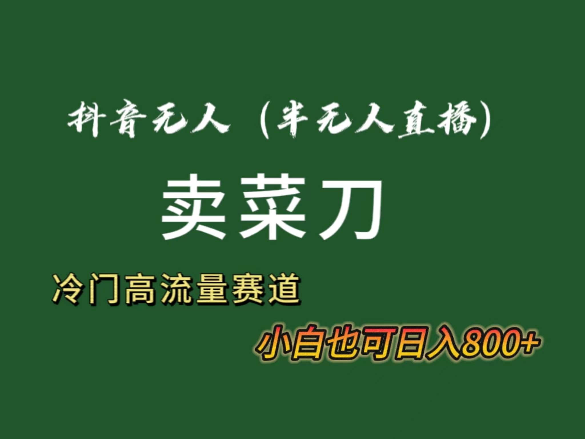 （8902期）抖音无人（半无人）直播卖菜刀日入800+！冷门品流量大，全套教程+软件！-赛德副业库
