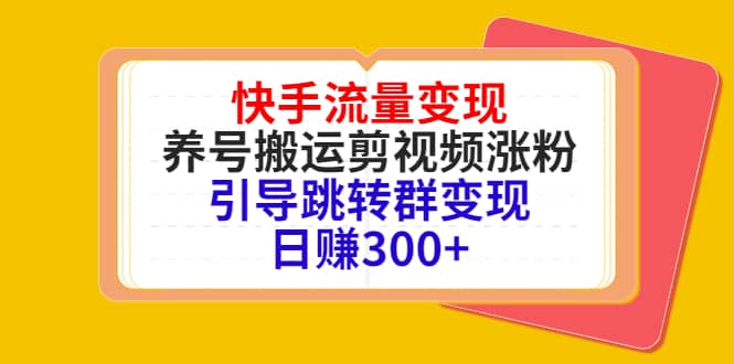快手流量变现，养号搬运剪视频涨粉，引导跳转群变现日赚300+-赛德副业库