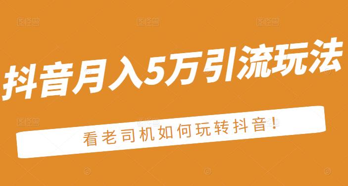 老古董·抖音月入5万引流玩法,看看老司机如何玩转抖音(附赠:抖音另类引流思路)
