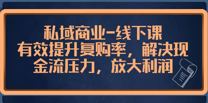 （8425期）私域商业-线下课，有效提升复购率，解决现金流压力，放大利润-赛德副业库