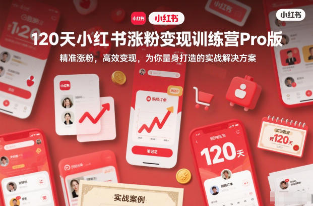120天小红书涨粉变现训练营Pro版，​精准涨粉，高效变现​，为你量身打造的实战解决方案-赛德副业库