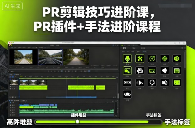 PR剪辑技巧进阶课，PR插件+手法进阶课程-赛德副业库