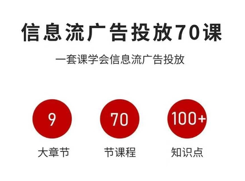 信息流广告投放实战70课,一套课学会信息流广告投放,迄今为止,最系统化教程-赛德副业库