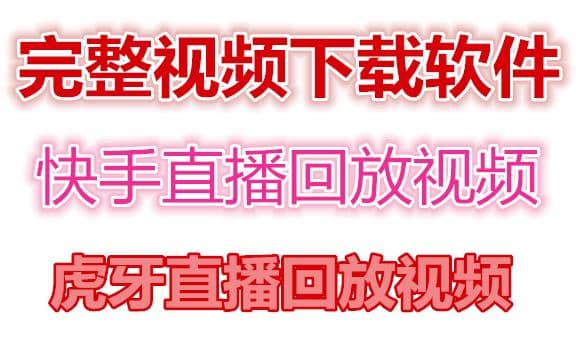 快手直播回放视频/虎牙直播回放视频完整下载(电脑软件+视频教程)-赛德副业库