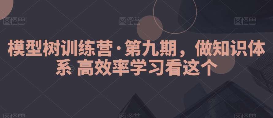模型树训练营·第九期，做知识体系高效率学习看这个-赛德副业库