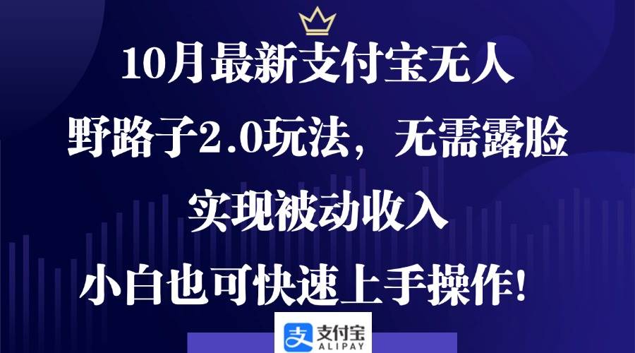 (12824期)10月最新支付宝无人野路子2.0玩法,无需露脸,实现被动收入,小白也可...-赛德副业库