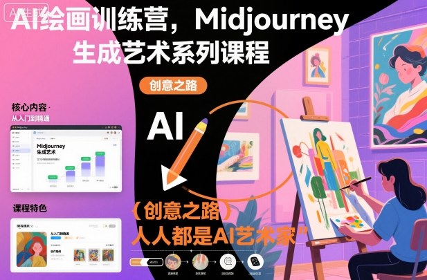 AI绘画训练营，Midjourney生成艺术系列课程，人人都是AI艺术家-赛德副业库