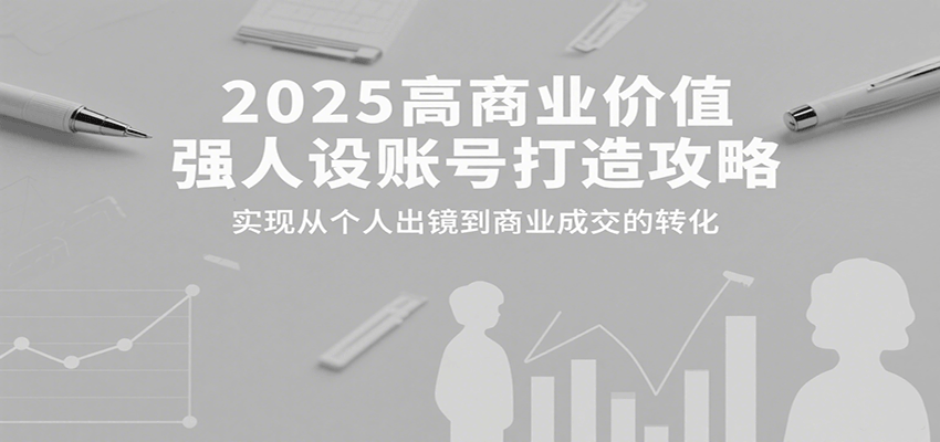 2025高商业价值强人设账号打造攻略,实现从个人出镜到商业成交的转化-赛德副业库