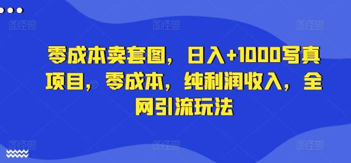 零成本卖套图,日入+1000写真项目,零成本,纯利润收入,全网引流玩法-赛德副业库
